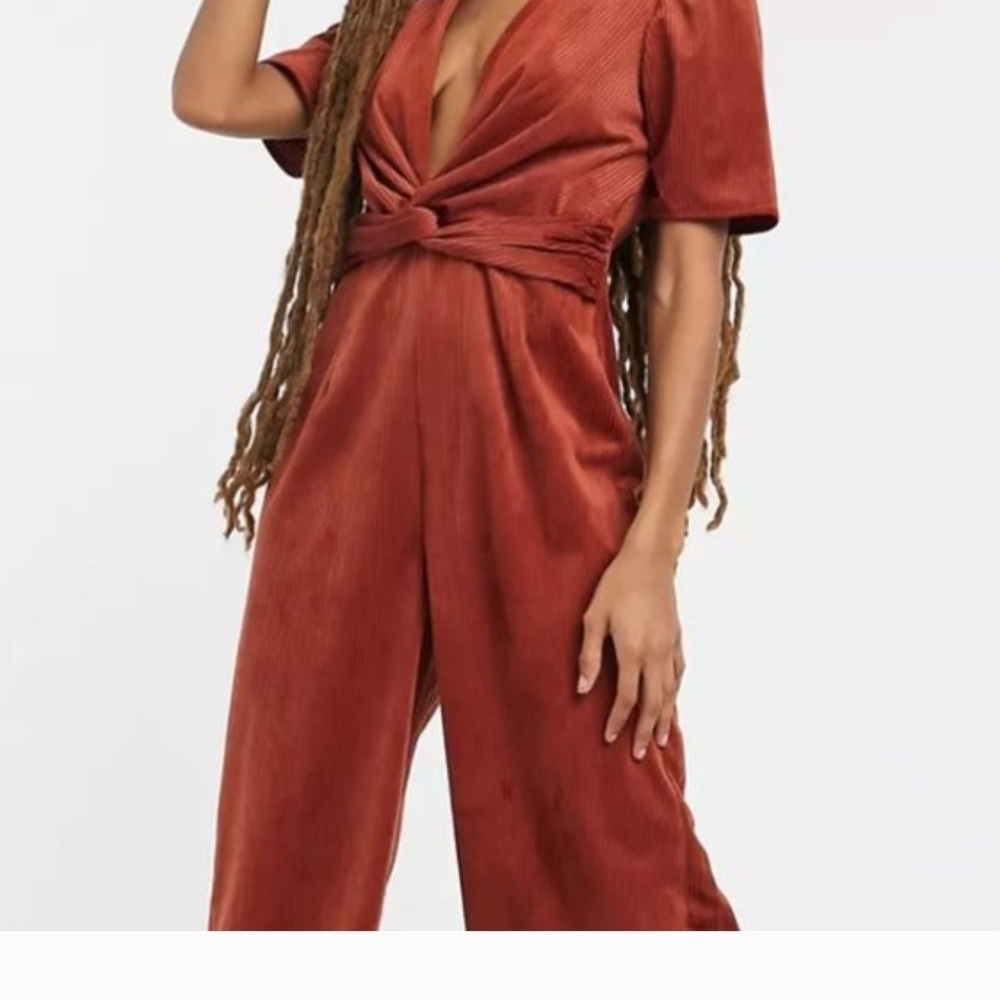 ASOS Terracotta Twist-Front Jumpsuit
